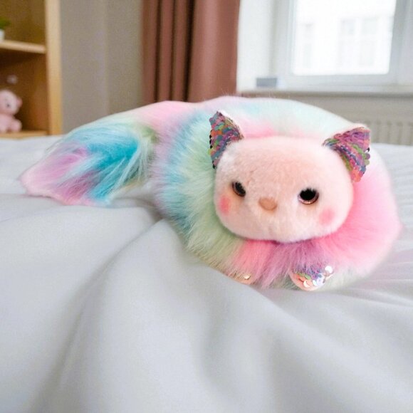 Douglas Prism Rainbow Cat Fuzzle Plush 14" Cuddle Toy - Picture 1 of 15